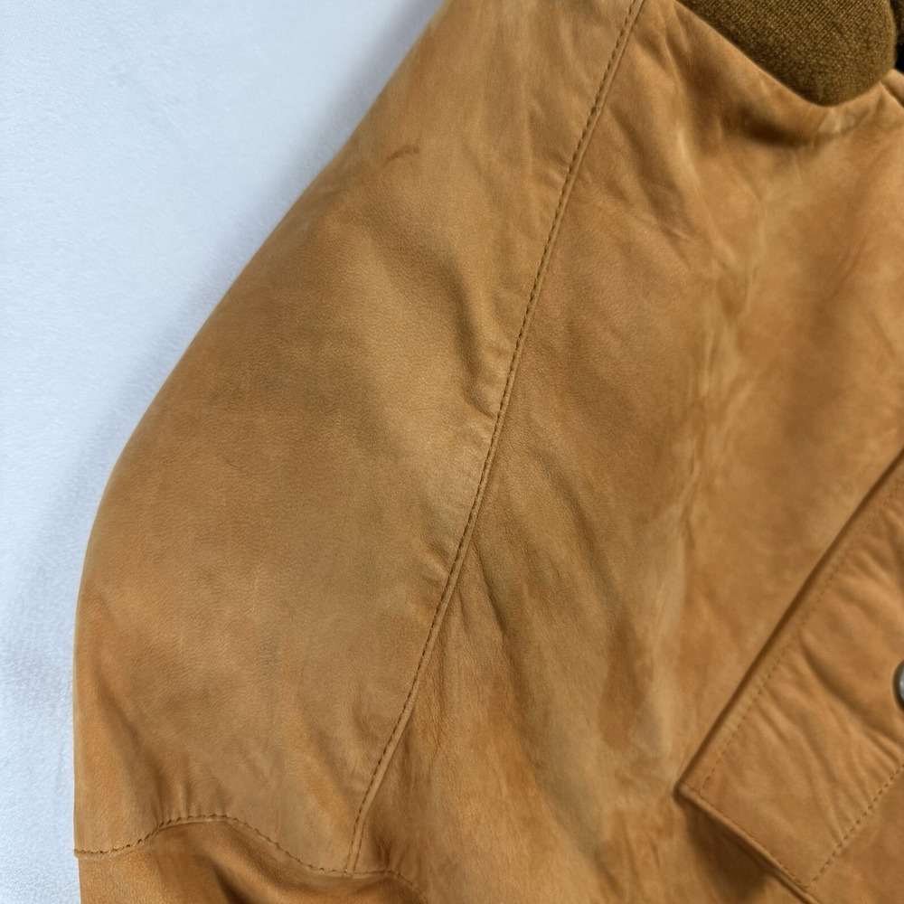 Vintage Karl Kani Suede Men's Bomber Jacket Zip Up Satin Style Interior XL Flaws - Picture 12 of 13